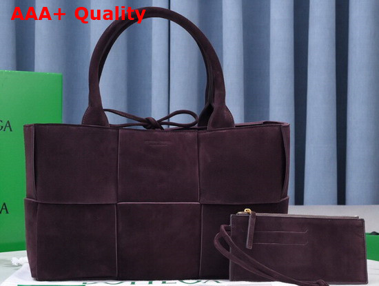 Bottega Veneta Arco Tote in Grape Suede Calfskin Replica
