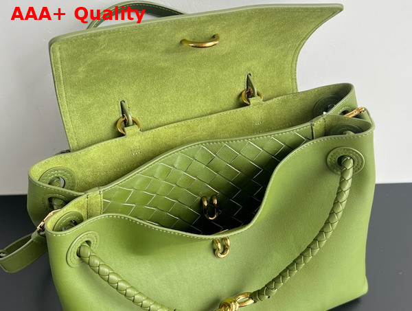 Bottega Veneta Ciao Ciao Top Handle Bag in Matcha Silky Calf Leather Replica