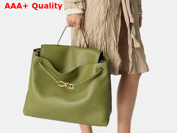 Bottega Veneta Ciao Ciao Top Handle Bag in Matcha Silky Calf Leather Replica