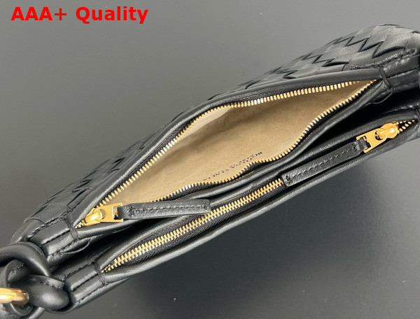 Bottega Veneta Gemelli Messenger Bag in Black Intrecciato Leather Replica