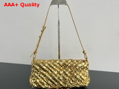 Bottega Veneta Kalimero Cha Cha Gold Foulard Intreccio Clutch Replica