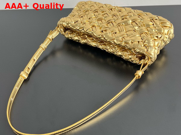 Bottega Veneta Kalimero Cha Cha Gold Foulard Intreccio Clutch Replica