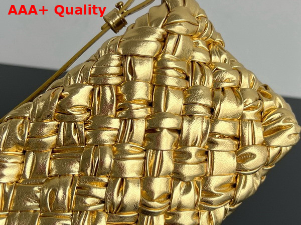 Bottega Veneta Kalimero Cha Cha Gold Foulard Intreccio Clutch Replica