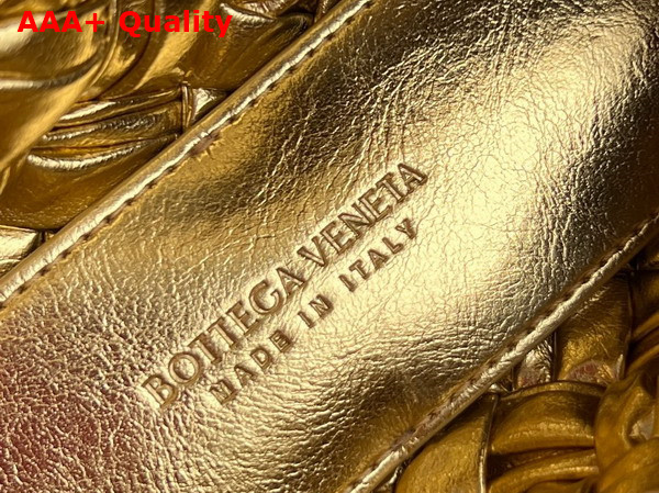 Bottega Veneta Kalimero Cha Cha Gold Foulard Intreccio Clutch Replica
