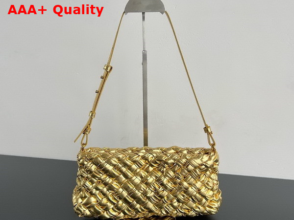 Bottega Veneta Kalimero Cha Cha Gold Foulard Intreccio Clutch Replica