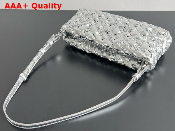 Bottega Veneta Kalimero Cha Cha Silver Foulard Intreccio Clutch Replica