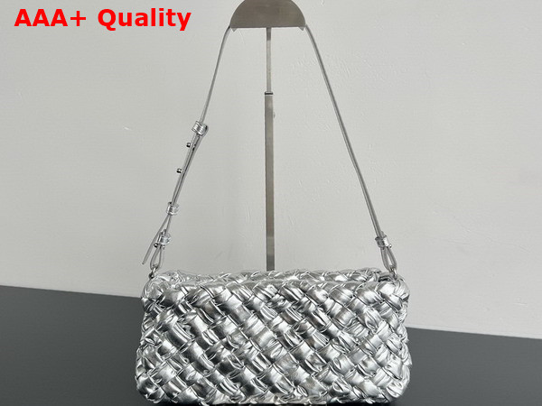 Bottega Veneta Kalimero Cha Cha Silver Foulard Intreccio Clutch Replica