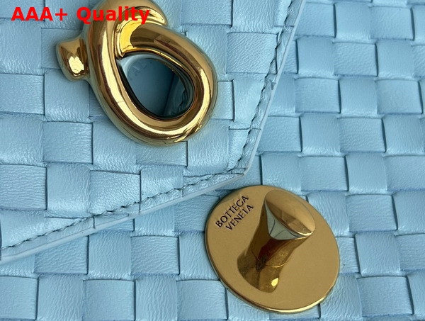 Bottega Veneta Knot Lock Cross Body Bag in Zenith Intrecciato Piccolo Leather Replica