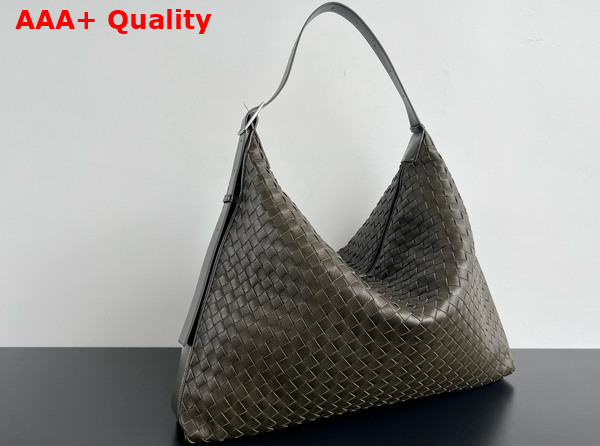 Bottega Veneta Large Traveler Hobo Bag in Cypress Intrecciato Deerskin Replica