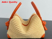 Bottega Veneta Loop Top Handle Natural Burned Orange Raffia Torchon and Leather Cross Body Bag 829212 Replica