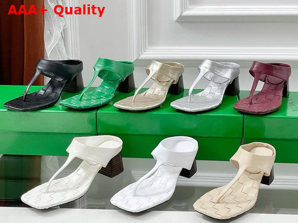 Bottega Veneta Marella Thong Sandal in Leather with Signature Intrecciato Insole Replica