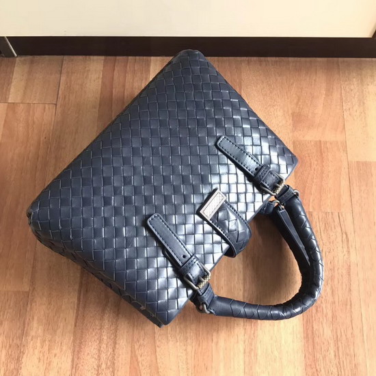 Bottega Veneta Mini Roma Bag in Dark Blue Calf Leather