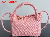 Bottega Veneta Mini Tosca Cross Body Bag in Rose Intreccio Leather Replica