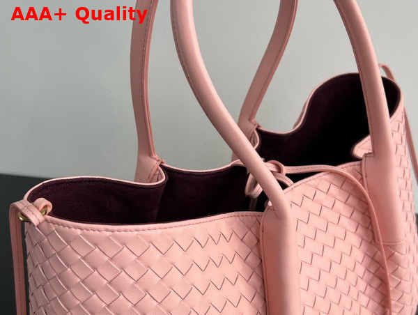 Bottega Veneta Pinacoteca Reversible Tote Bag Rose and Barolo Intrecciato Silky Calf Leather Replica