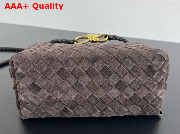 Bottega Veneta Small Andiamo Top Handle Bag in Fondant Supple Intrecciato Suede Replica