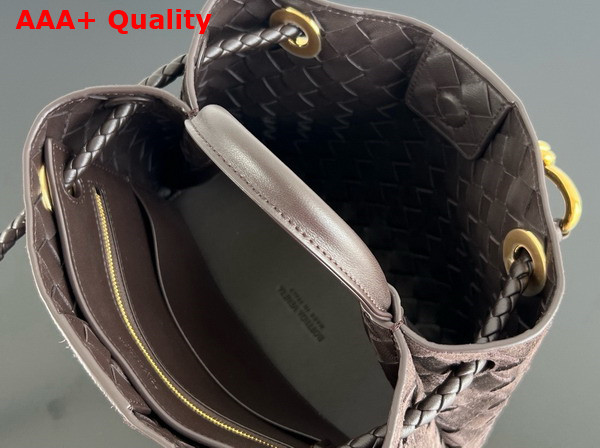 Bottega Veneta Small Andiamo Top Handle Bag in Fondant Supple Intrecciato Suede Replica