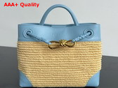 Bottega Veneta Small Andiamo Top Handle Bag in Raffia Torchon and Leather Ice and Natural 827478 Replica