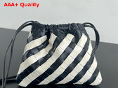 Bottega Veneta Small Dustbag in Striped Intrecciato Calf Leather Space and Chalk 816987 Replica