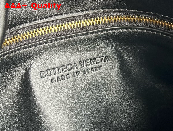 Bottega Veneta Small Hop Bag in Black Intrecciato Calf Leather Replica