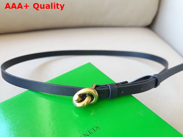 Bottega Veneta Small Knot Belt Black Leather Replica