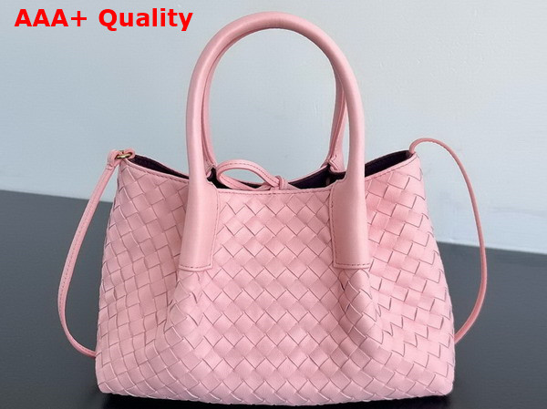 Bottega Veneta Small Pinacoteca Tote Bag Rose and Barolo Intrecciato Silky Calf Leather Replica