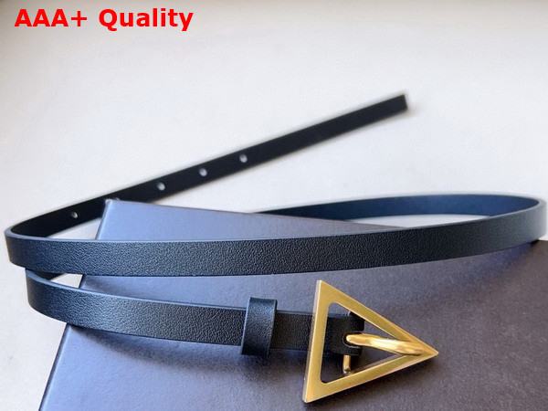 Bottega Veneta Small Triangle Belt Black Leather Replica
