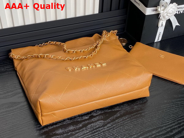 Chanel 22 Small Handbag in Brown Grained Calfskin AS3260 Replica