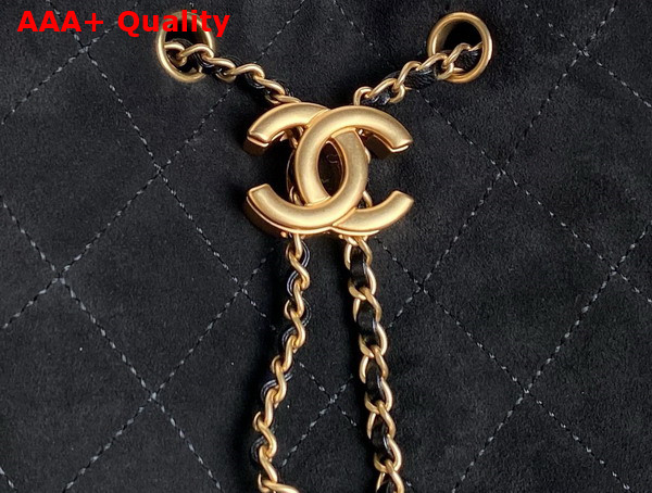 Chanel 25 Medium Handbag in Black Suede Calfskin AS5311 Replica