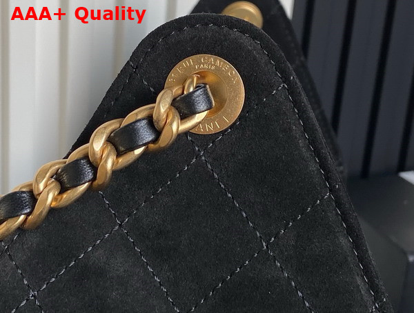 Chanel 25 Medium Handbag in Black Suede Calfskin AS5311 Replica