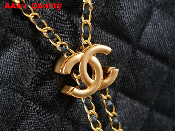 Chanel 25 Medium Handbag in Black Washed Denim AS5311 Replica