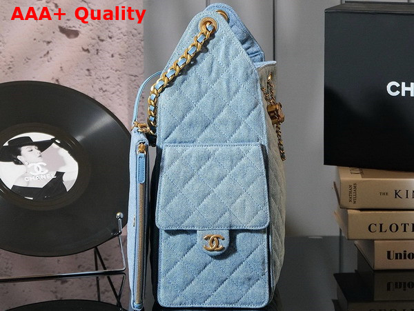 Chanel 25 Medium Handbag in Blue Washed Denim AS5311 Replica