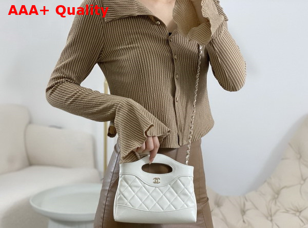Chanel 31 Mini Shopping Bag in White Lambskin Replica