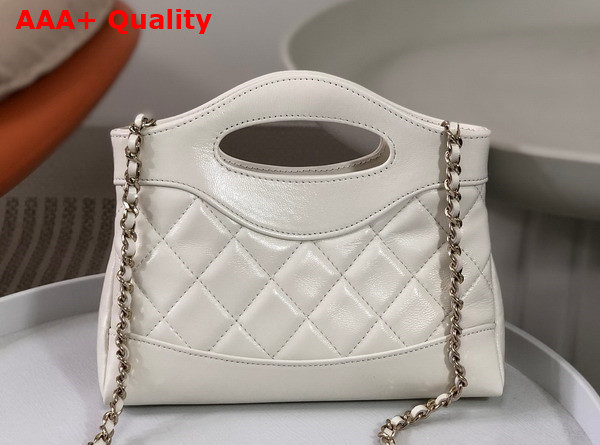 Chanel 31 Mini Shopping Bag in White Lambskin Replica