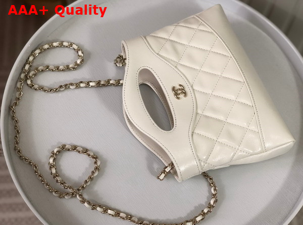 Chanel 31 Mini Shopping Bag in White Lambskin Replica
