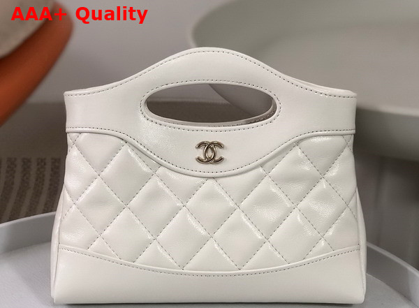Chanel 31 Mini Shopping Bag in White Lambskin Replica