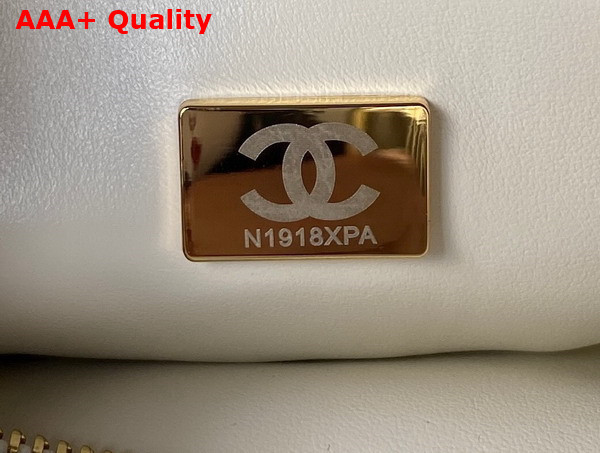Chanel Bag with Top Handle Calfskin and Gold Tone Metal White Ref AS4201 Replica