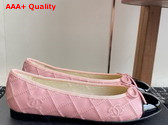 Chanel Ballet Flat in Embroidered Lambskin and Patent Calfskin Pink and Black Replica