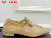 Chanel Ballet Flats in Beige Crumpled Patent Calfskin Replica