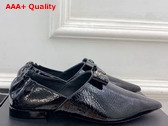 Chanel Ballet Flats in Black Crumpled Patent Calfskin Replica