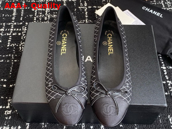 Chanel Ballet Flats in Black Denim G02819 Replica