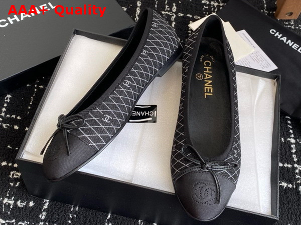 Chanel Ballet Flats in Black Denim G02819 Replica