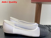 Chanel Ballet Flats in Mesh and Grosgrain White and Black Replica