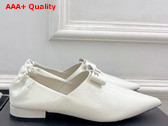 Chanel Ballet Flats in White Crumpled Patent Calfskin Replica