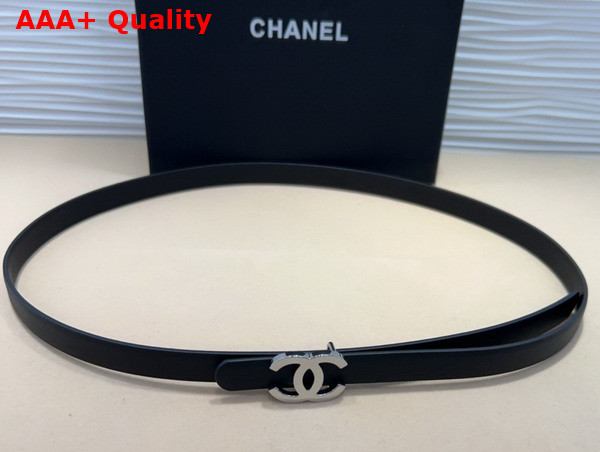 Chanel Belt in Black Calfskin with Gold CC Buckle Replica