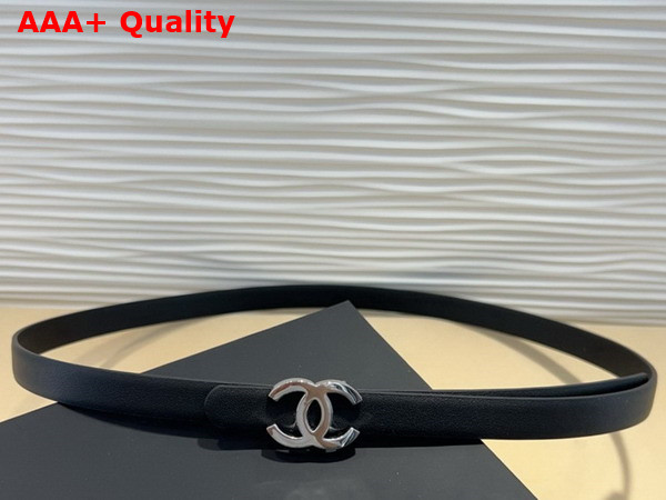 Chanel Belt in Black Calfskin with Gold CC Buckle Replica