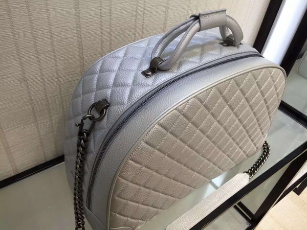 Chanel Bowling Bag Metallic Calfskin Silver for Sale