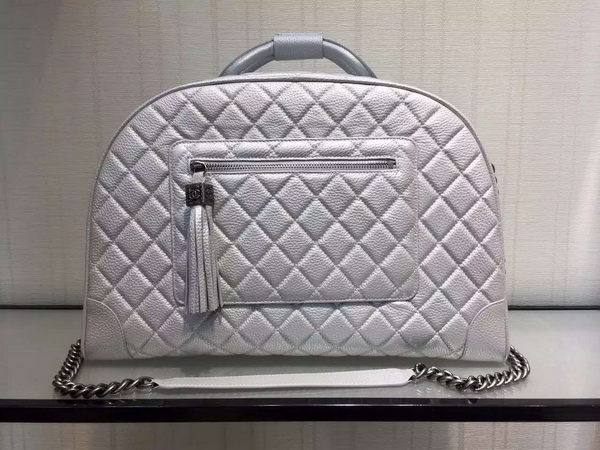 Chanel Bowling Bag Metallic Calfskin Silver for Sale