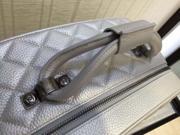 Chanel Bowling Bag Metallic Calfskin Silver for Sale