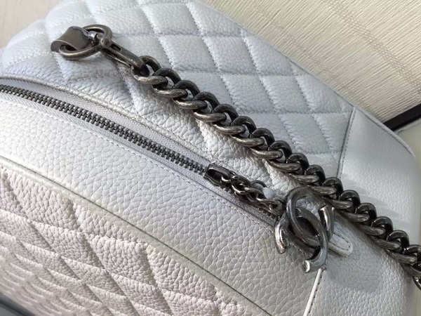 Chanel Bowling Bag Metallic Calfskin Silver for Sale