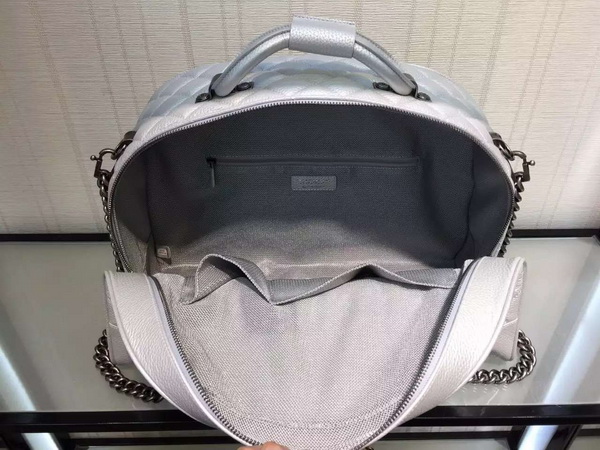 Chanel Bowling Bag Metallic Calfskin Silver for Sale